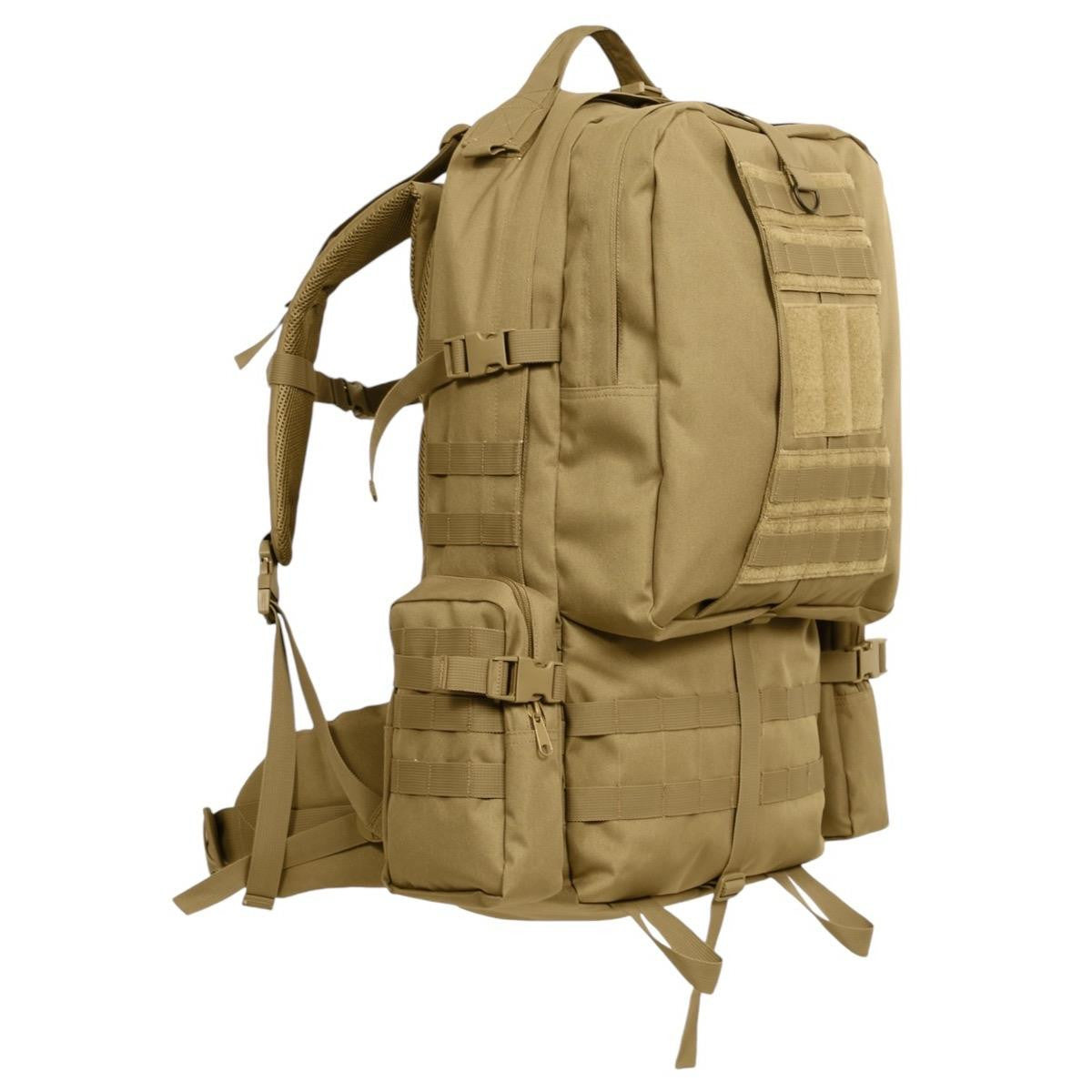Rothco Global Assault Pack - Black, Olive Drab, Coyote Brown - Hiking, Camping,