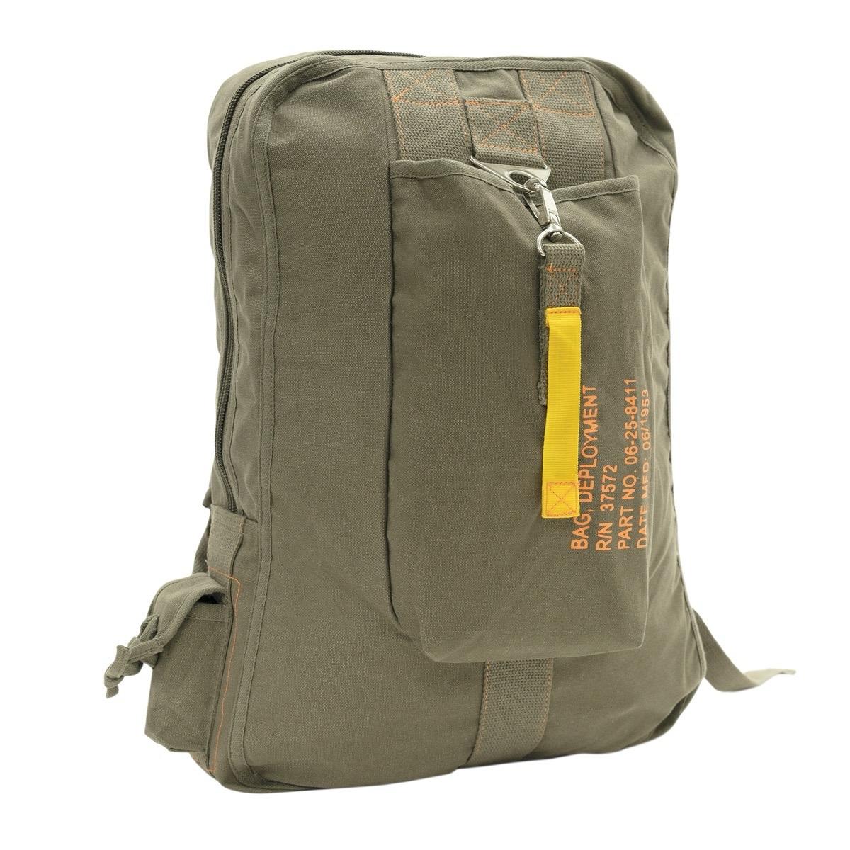 Rothco Vintage Canvas Flight Bag - Hiking, Camping Backpack, Brown, Black, Olive Drab