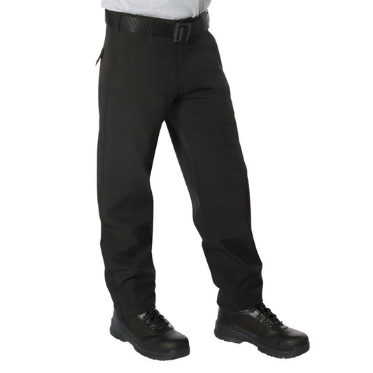 Rothco Active Flex Soft Shell Pant Black - Outdoor Utility Pants, 30 or 32 Inches inseam, 90% Polyester, 10% Spandex, 4 Pockets, Elastic Fit, Machine Washable Trouser