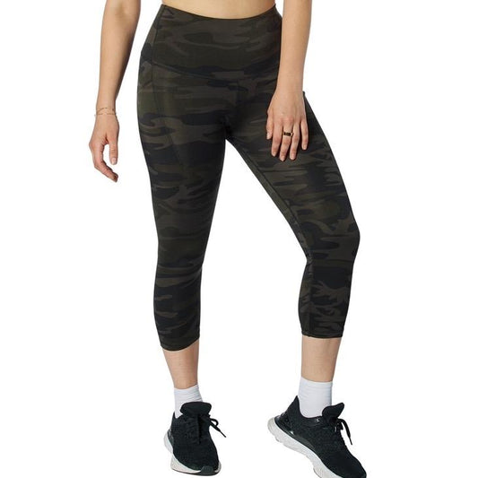 Rothco Womens Essential Leggings with Pockets Midnight Black Camo - Rothco Womens Leggings with Pockets – High Waisted Workout 7/8 Tummy Control Yoga Pants Womenswear Comfortable Spandex Athletic Pant