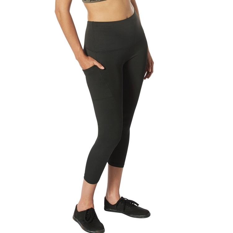 Rothco Womens Essential Leggings with Pockets Midnight Black Camo - Rothco Womens Leggings with Pockets – High Waisted Workout 7/8 Tummy Control Yoga Pants Womenswear Comfortable Spandex Athletic Pant