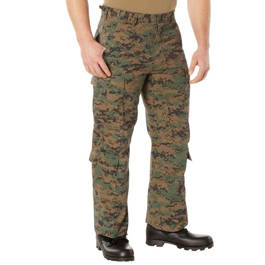 Rothco Men’s Vintage Paratrooper Cargo Fatigue Pants Woodland Digital Camo - Menswear Trouser