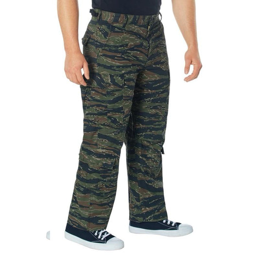 Rothco Men’s Vintage Paratrooper Cargo Fatigue Pants Tiger Stripe Camo - Menswear Trouser