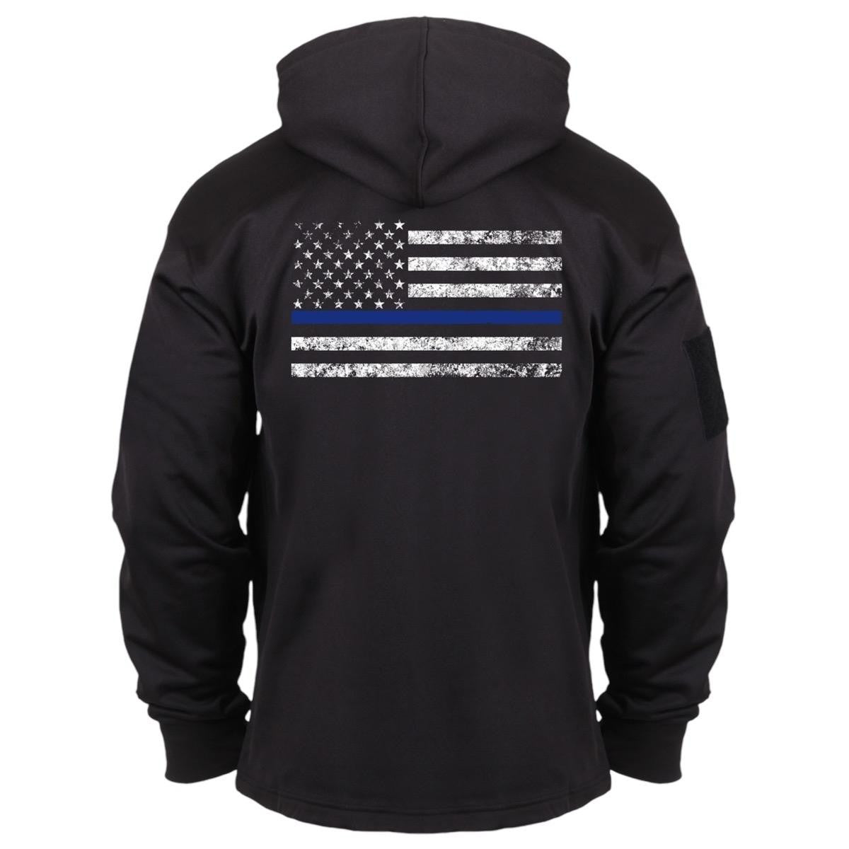 Rothco Honor and Respect Thin Blue Line Concealed Carry Hoodie - Black Graphic