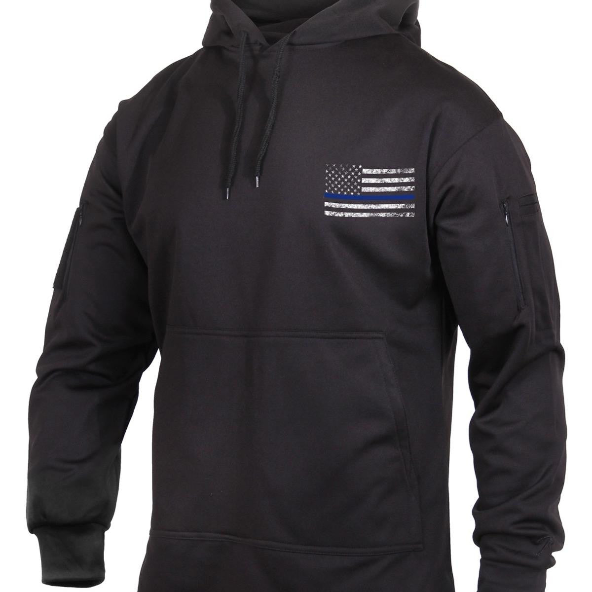 Rothco Honor and Respect Thin Blue Line Concealed Carry Hoodie - Black Graphic