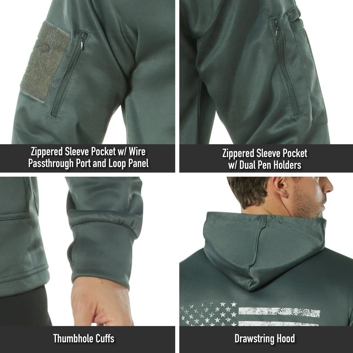 Rothco Honor and Respect Thin Blue Line Concealed Carry Hoodie - Black Graphic