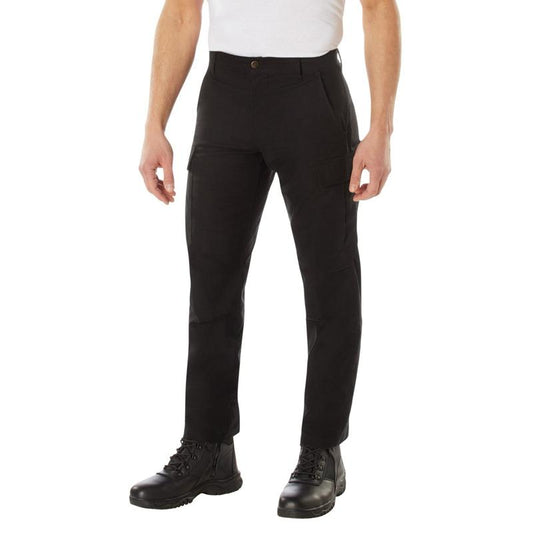 Rothco Active Flex Canvas Work Pants Black - Casual Cargo Outdoor Menswear Pant
