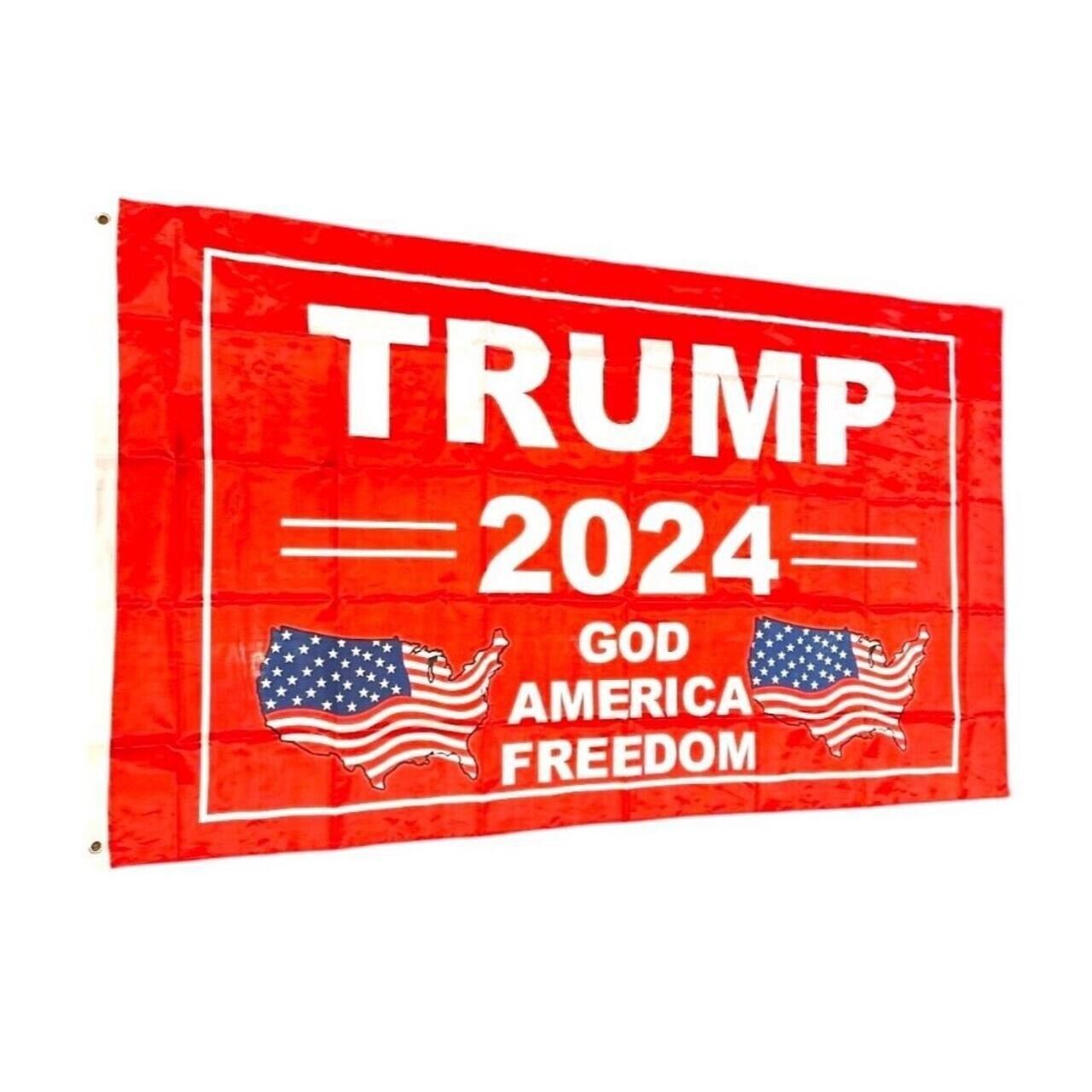Trump 2024 God American Freedom Presidential Campaign Flag Banner 3’x5’ Feet