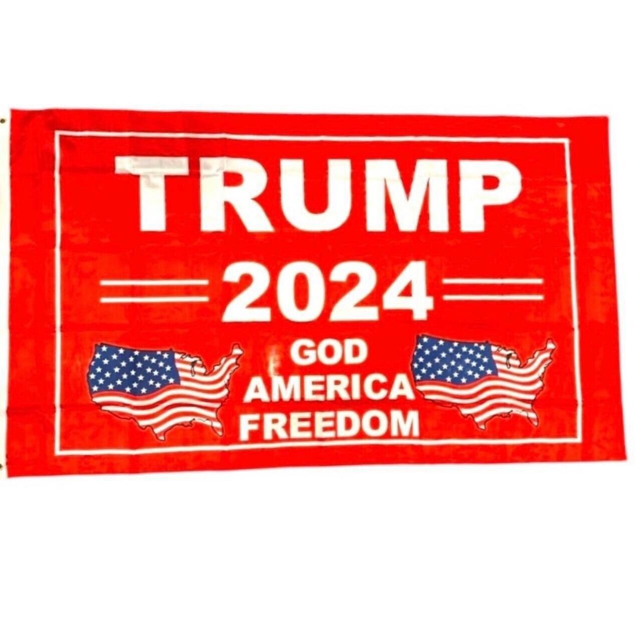 Trump 2024 God American Freedom Presidential Campaign Flag Banner 3’x5’ Feet
