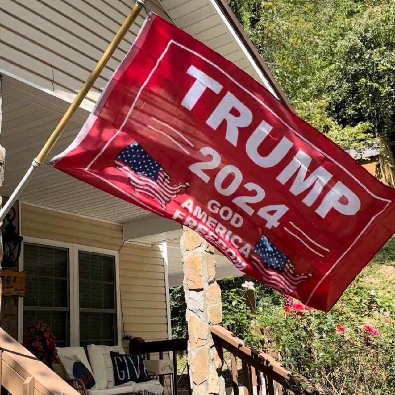 Trump 2024 God American Freedom Presidential Campaign Flag Banner 3’x5’ Feet