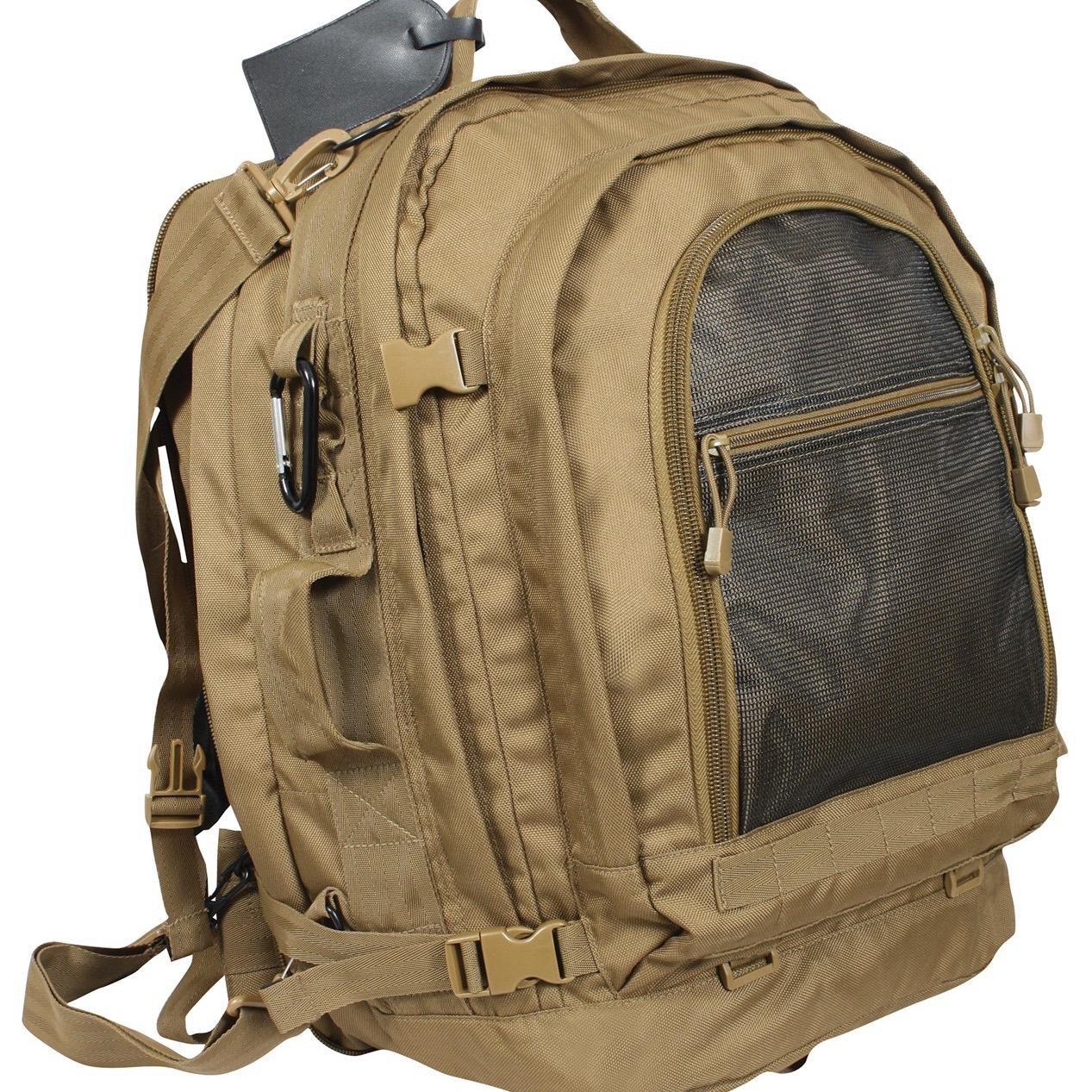 ROTHCO Move Out Tactical Travel Backpack Bug Out Bag - Black ACU Digital Camo, Coyote Brown, 14.5" x 21" x 8", MOLLE Compatible, Durable Polyester