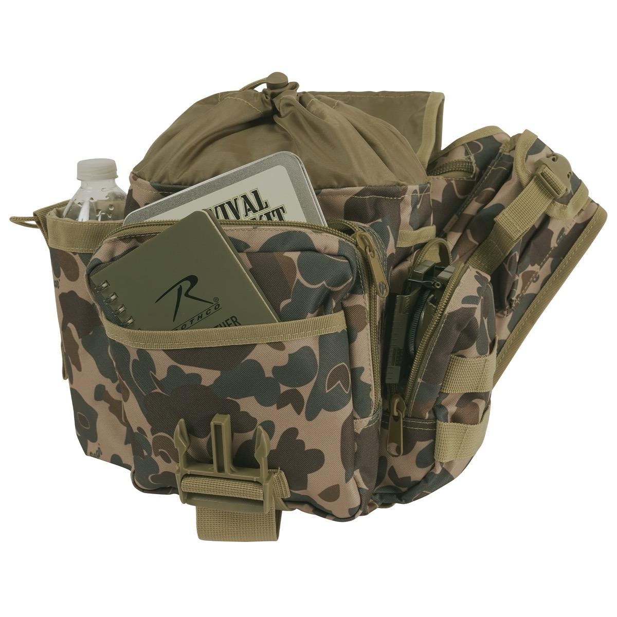 Rothco X Bear Archery Fred Bear Camo Concealed Carry Advanced Tactical Bag with Drawstring Closure, 16 Utility Pockets, and MOLLE Compatible Features