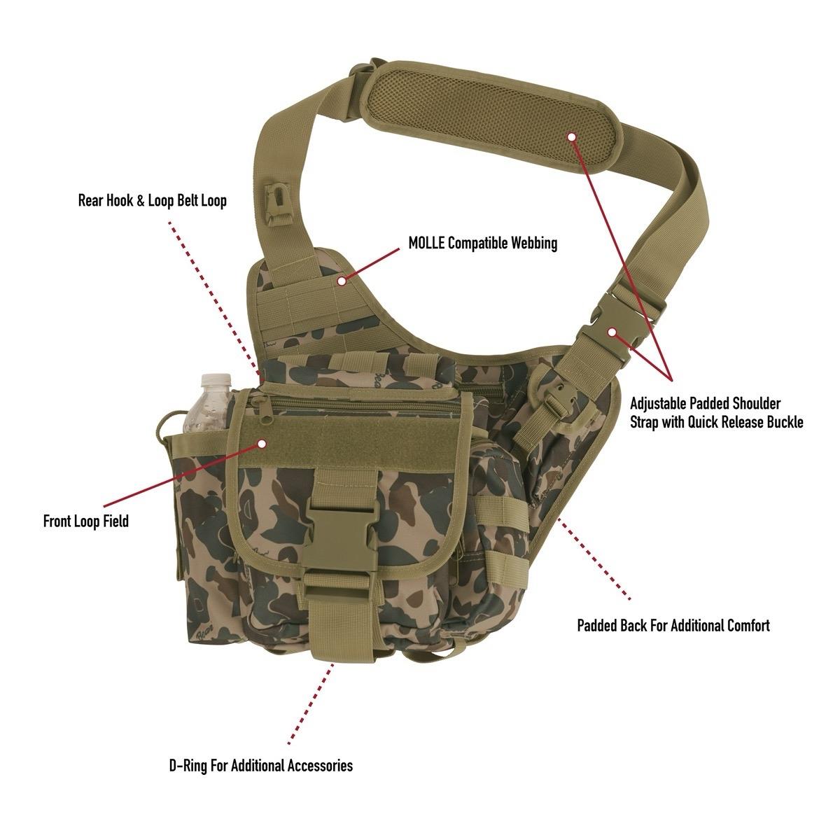 Rothco X Bear Archery Fred Bear Camo Concealed Carry Advanced Tactical Bag with Drawstring Closure, 16 Utility Pockets, and MOLLE Compatible Features