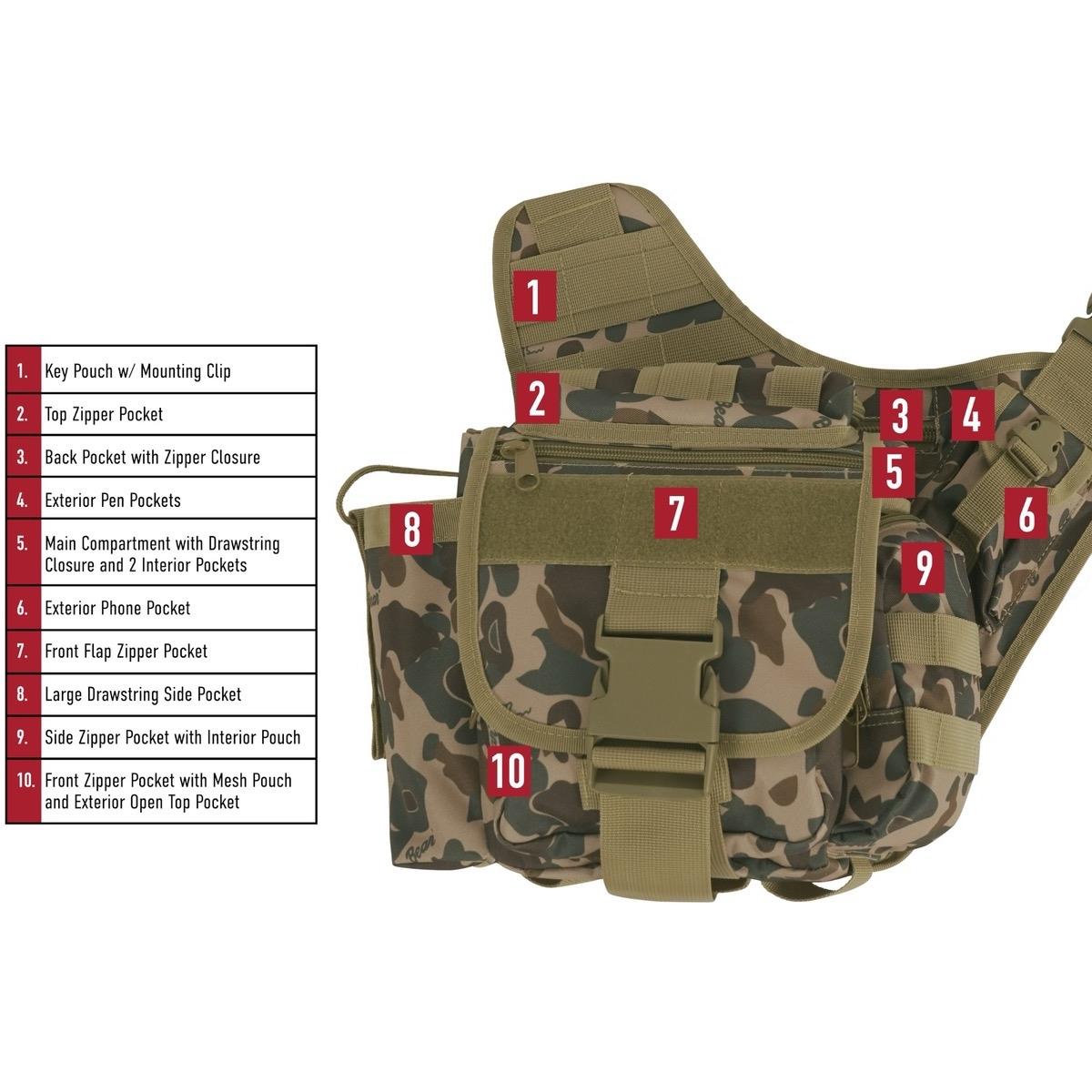 Rothco X Bear Archery Fred Bear Camo Concealed Carry Advanced Tactical Bag with Drawstring Closure, 16 Utility Pockets, and MOLLE Compatible Features