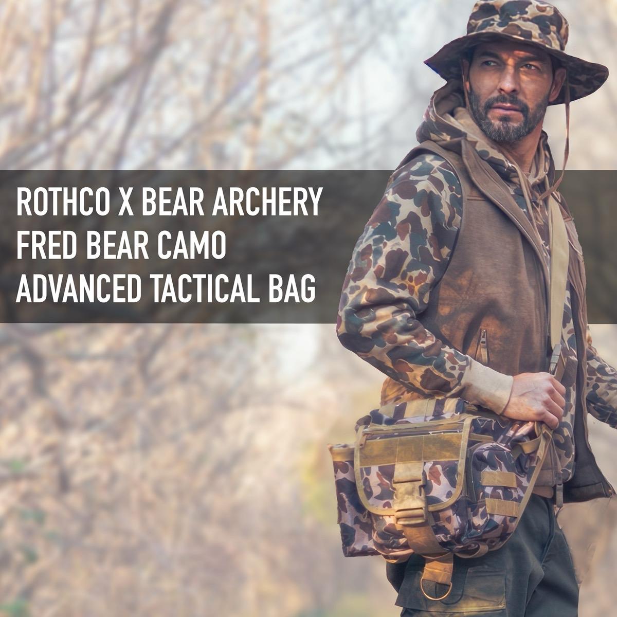 Rothco X Bear Archery Fred Bear Camo Concealed Carry Advanced Tactical Bag with Drawstring Closure, 16 Utility Pockets, and MOLLE Compatible Features
