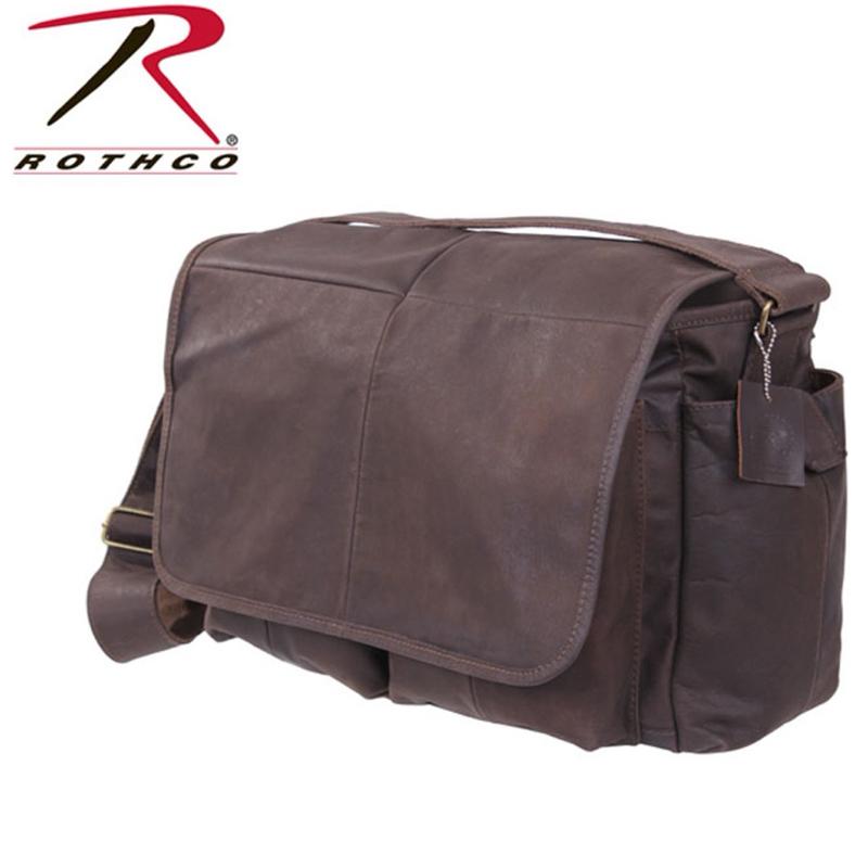 Rothco Brown Leather Classic Messenger Bag