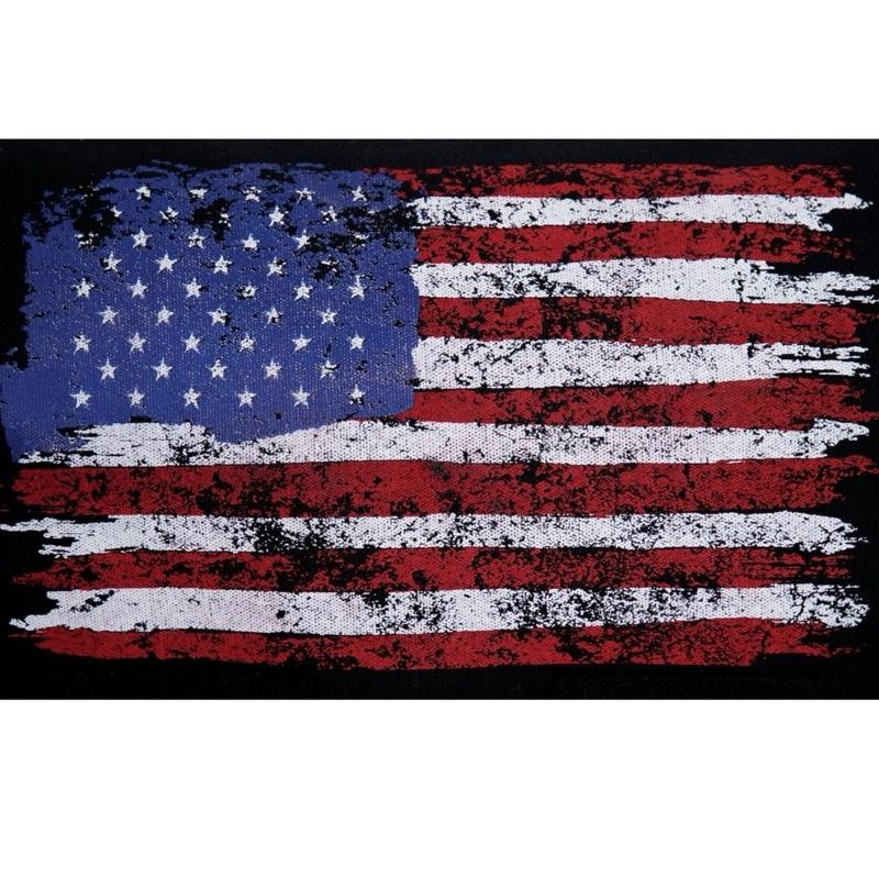 Rothco Distressed U.S. Flag Canvas Messenger Bag 15" x 11" x 6" with Adjustable Shoulder Strap, Brass Hardware, and Hook and Loop Closure