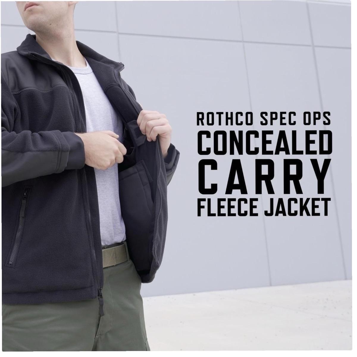 Rothco Spec Ops Fleece Jacket for Men with Concealed Carry and Tactical Pockets - Coat, Collar Outdoor Menswear Utility Zipper Jacket