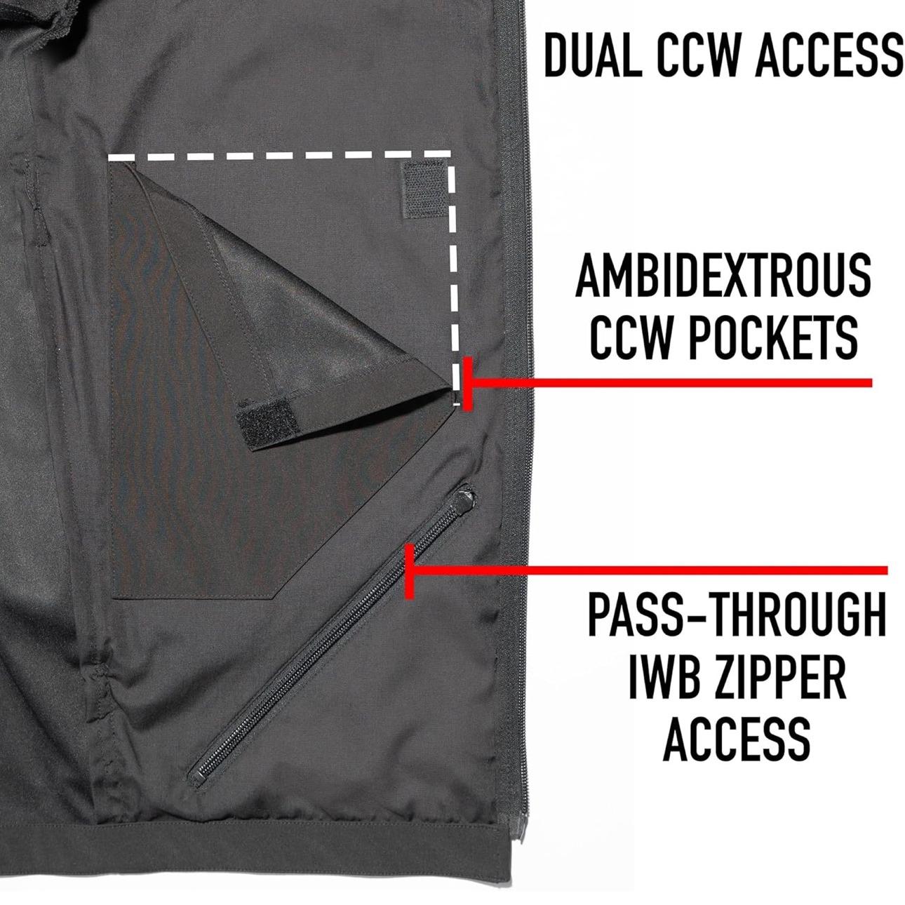 Rothco Men’s Black Soft Shell Casual Windbreaker Jacket - Rothco Men’s Soft Shell CCDW Black Jacket, Menswear Casual Coat Outdoor Long Sleeve Zipper Pocket