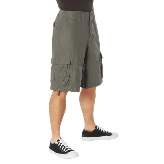 Rothco Vintage Utility Cargo Shorts Men’s Long Length Casual Khaki Shorts Men’s Knee Length Casual Cargo Shorts Utility 7 Pockets With Adjustable Waist And Leg Drawstrings Clothing Breathable Belt Menswear Alternative