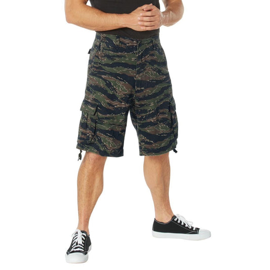 Rothco Vintage Utility Camouflage Cargo Shorts Men’s Long Length Casual Khaki Shorts Men’s Knee Length Casual Cargo Shorts Utility 7 Pockets Cargo Shorts Menswear Shorts Adjustable Inside Waist, And Leg Drawstrings Alternative Belt