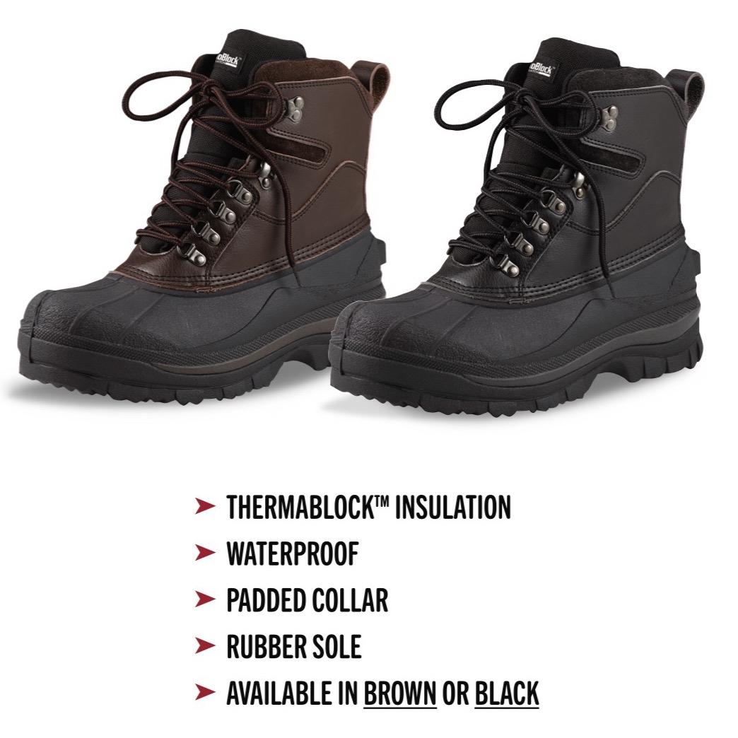 Rothco Cold Weather Hiking Boots - 8 Inch, Black, Waterproof Leather Uppers