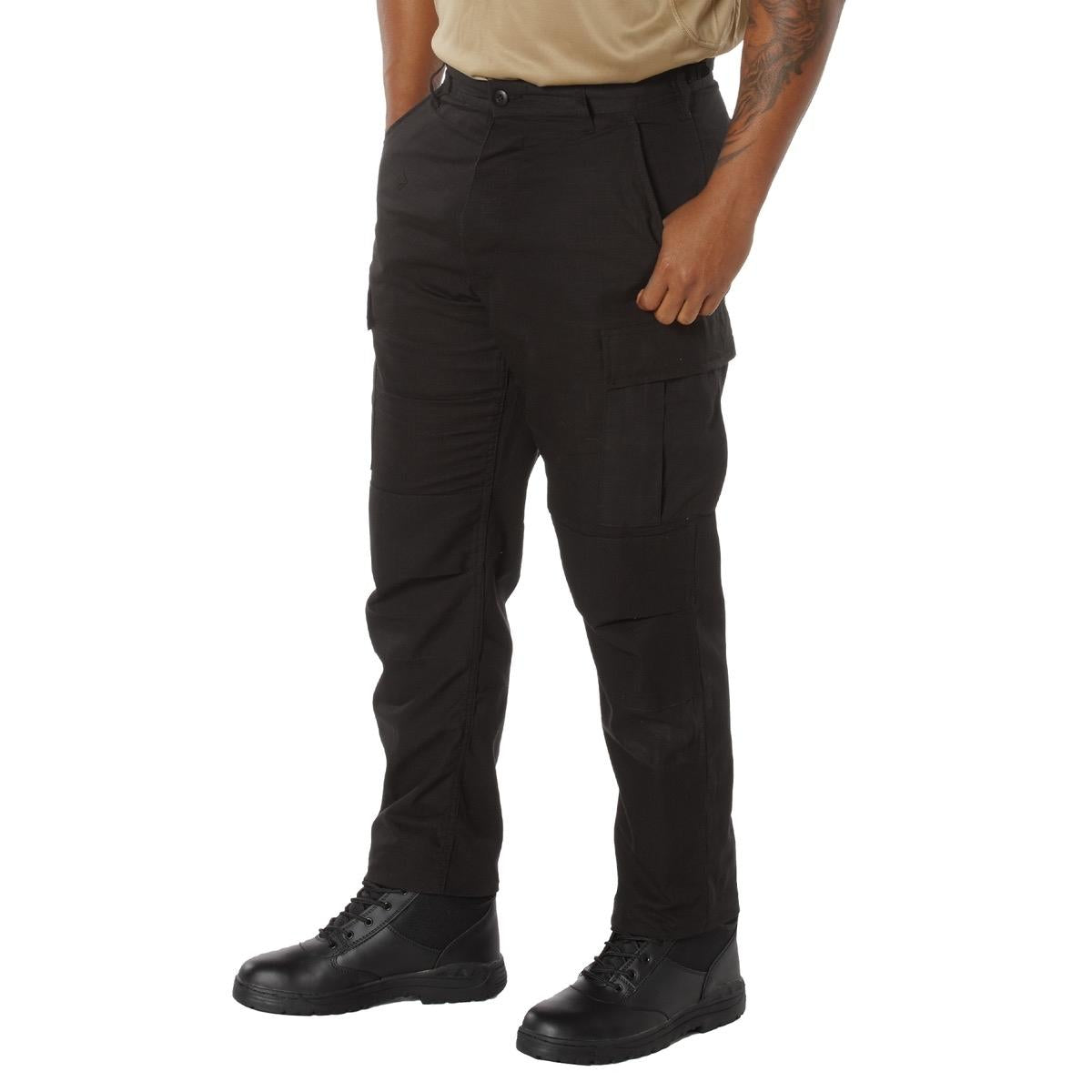 Rothco Tactical Duty Pants - Durable Poly/Cotton Rip-Stop Material, Stain Resistant, Reinforced Protection, 8 Multi-Functional Utility Pockets - Belt Menswear Outdoor Casual Cargo Pants Fabric Polyester Zipper Beige