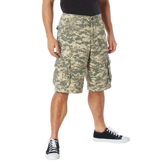 Rothco Vintage Utility Camouflage Cargo Shorts Men’s Long Length Casual Khaki Shorts Men’s Knee Length Casual Cargo Shorts Utility 7 Pockets Cargo Shorts Menswear Shorts Adjustable Inside Waist, And Leg Drawstrings Alternative Belt
