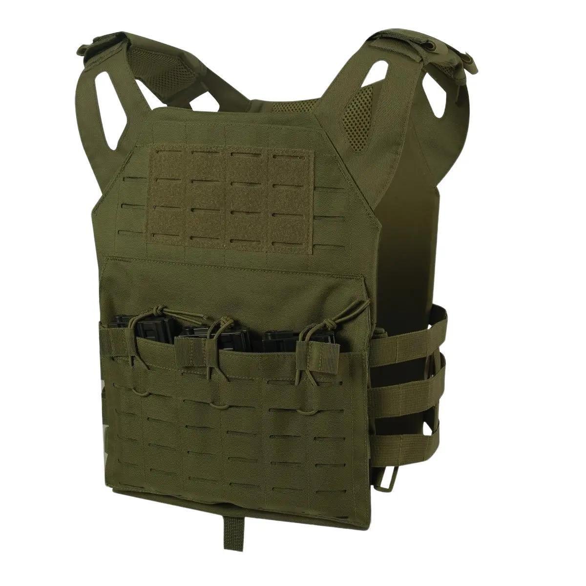 ROTHCO Laser Cut MOLLE Lightweight Armor Carrier Vest - Black 1529, Chest & Back, Medium to Large Plate Sizing
