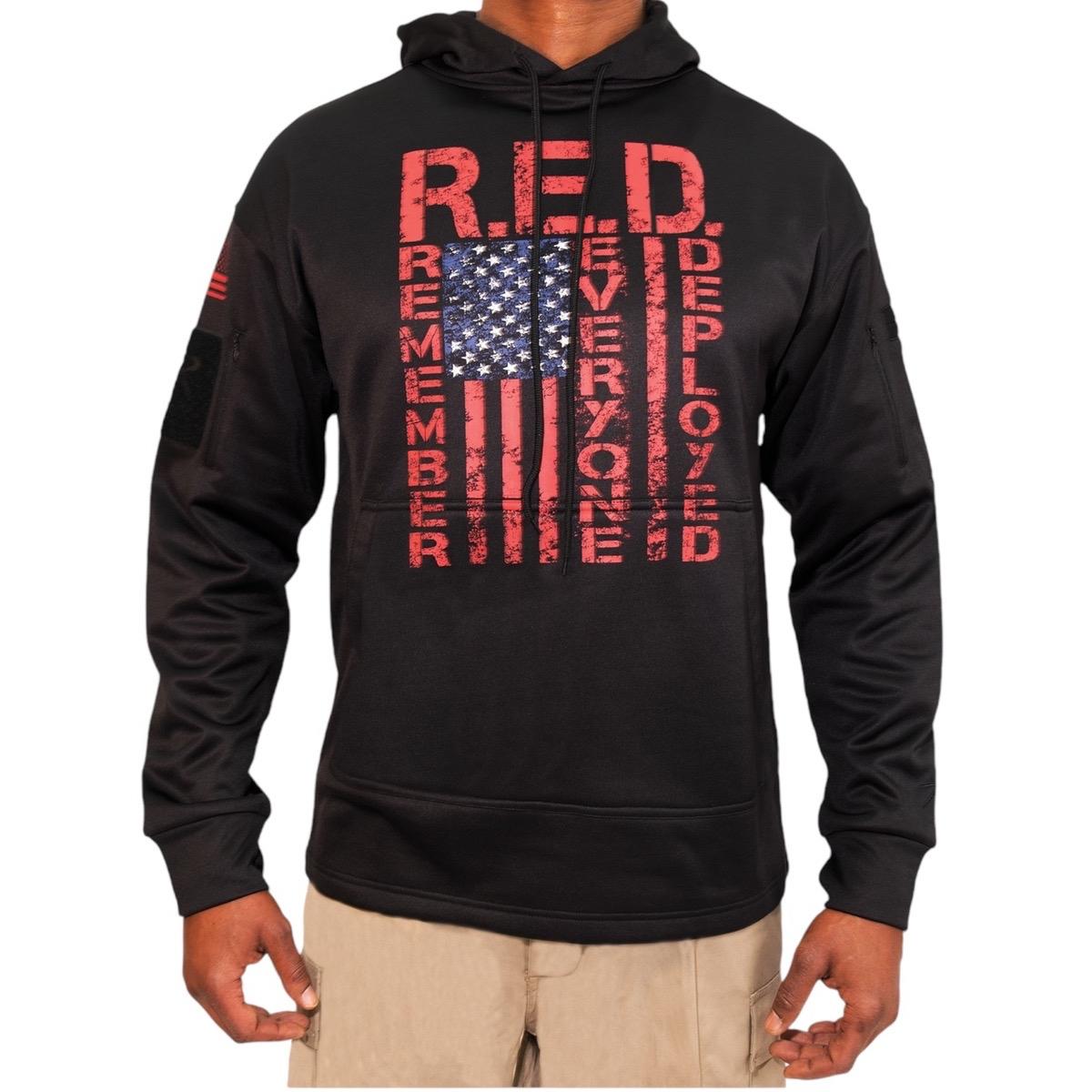 ROTHCO Concealed Carry R.E.D. Hoodie with American Flag Graphic for Men cool