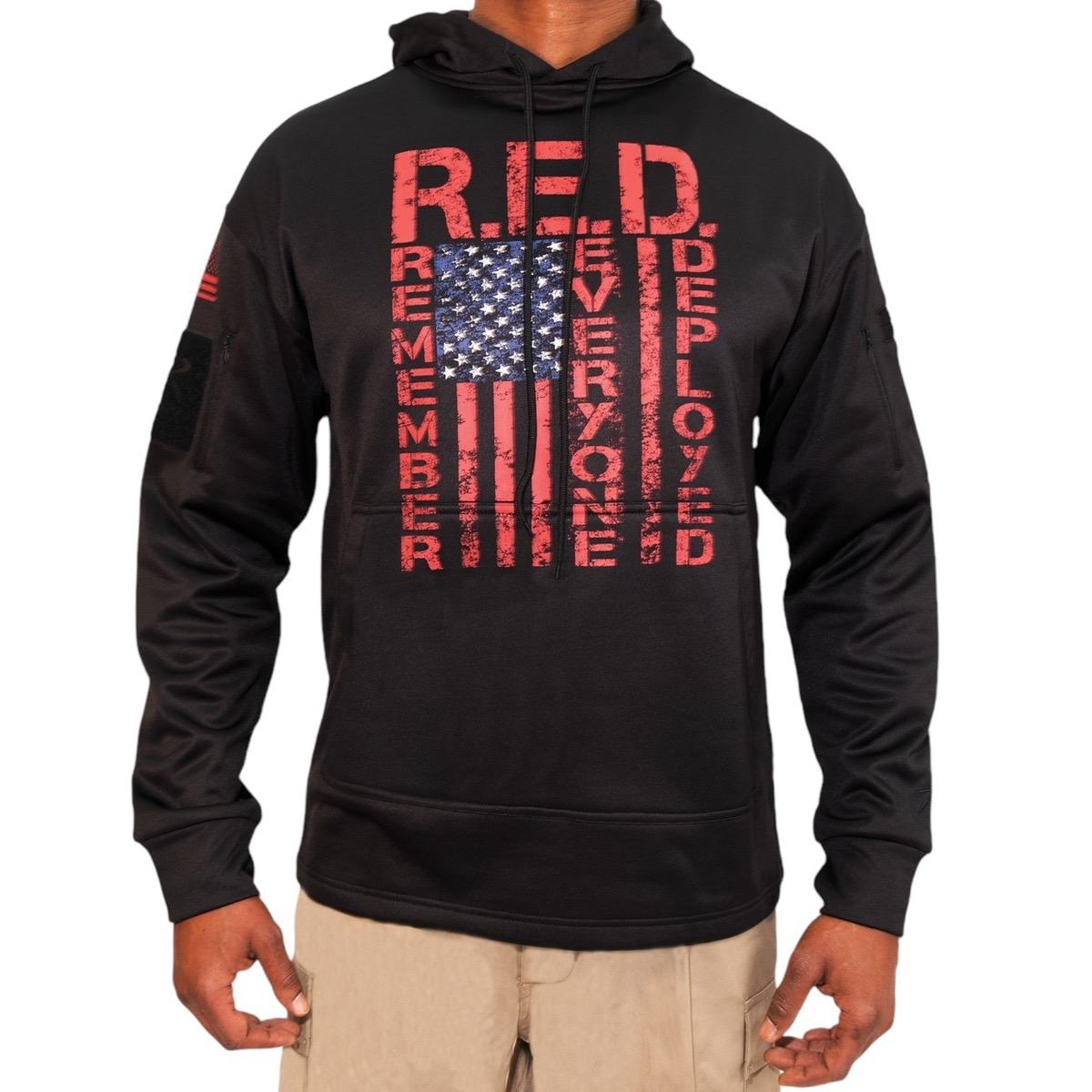 ROTHCO Concealed Carry R.E.D. Hoodie with American Flag Graphic for Men cool