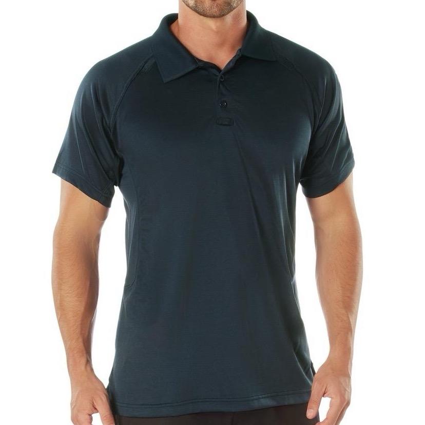 Rothco On Duty Performance Midnight Navy Blue Polo for Men - Lightweight and Durable Moisture Wicking Shirt with Gusseted Sleeves and Mic Tabs - Day, Collar Original Menswear Tactical Polo