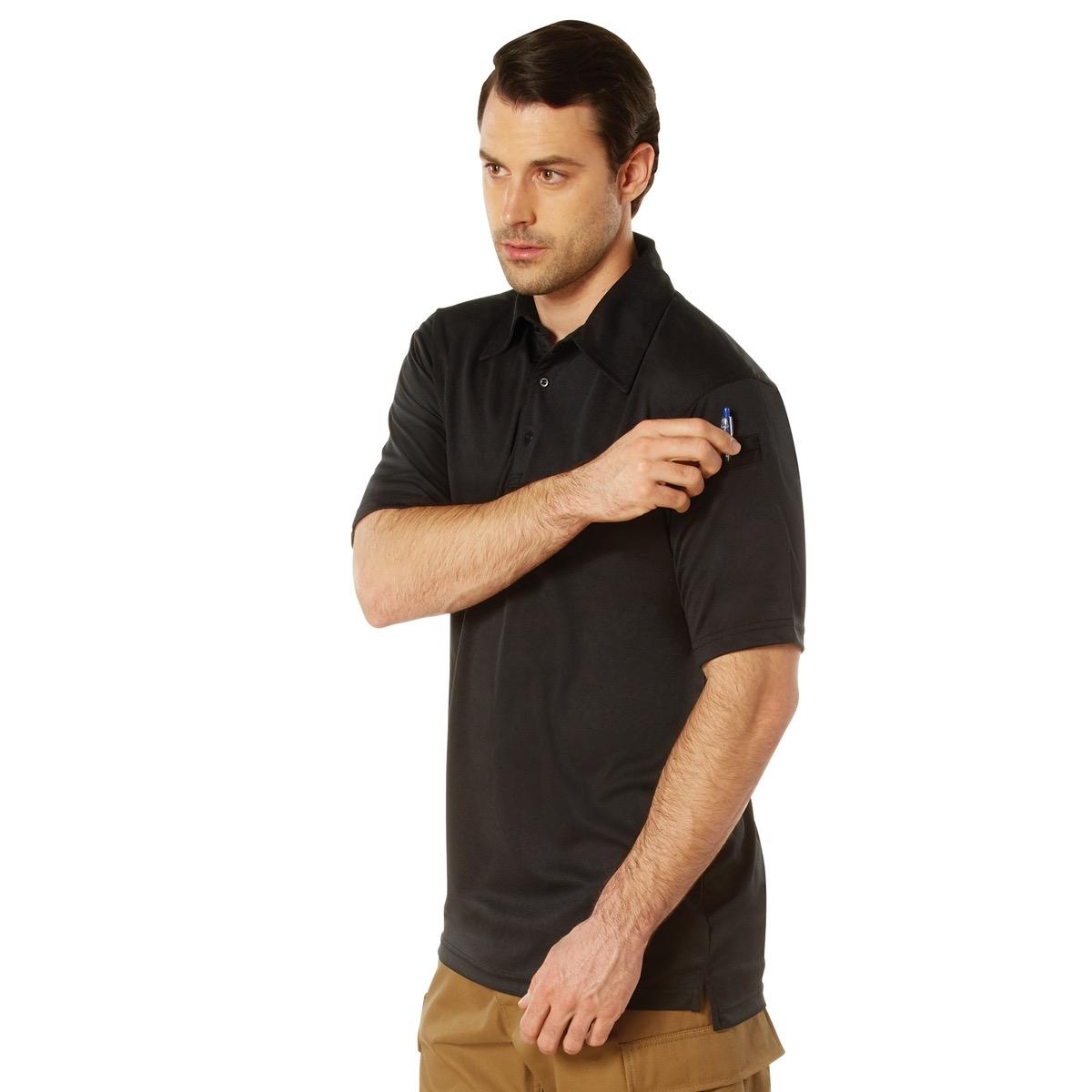 Rothco Tactical Performance Polo Shirt for Men - Moisture-Wicking Fabric, Mic Clips, Pen Pockets - Menswear, Long