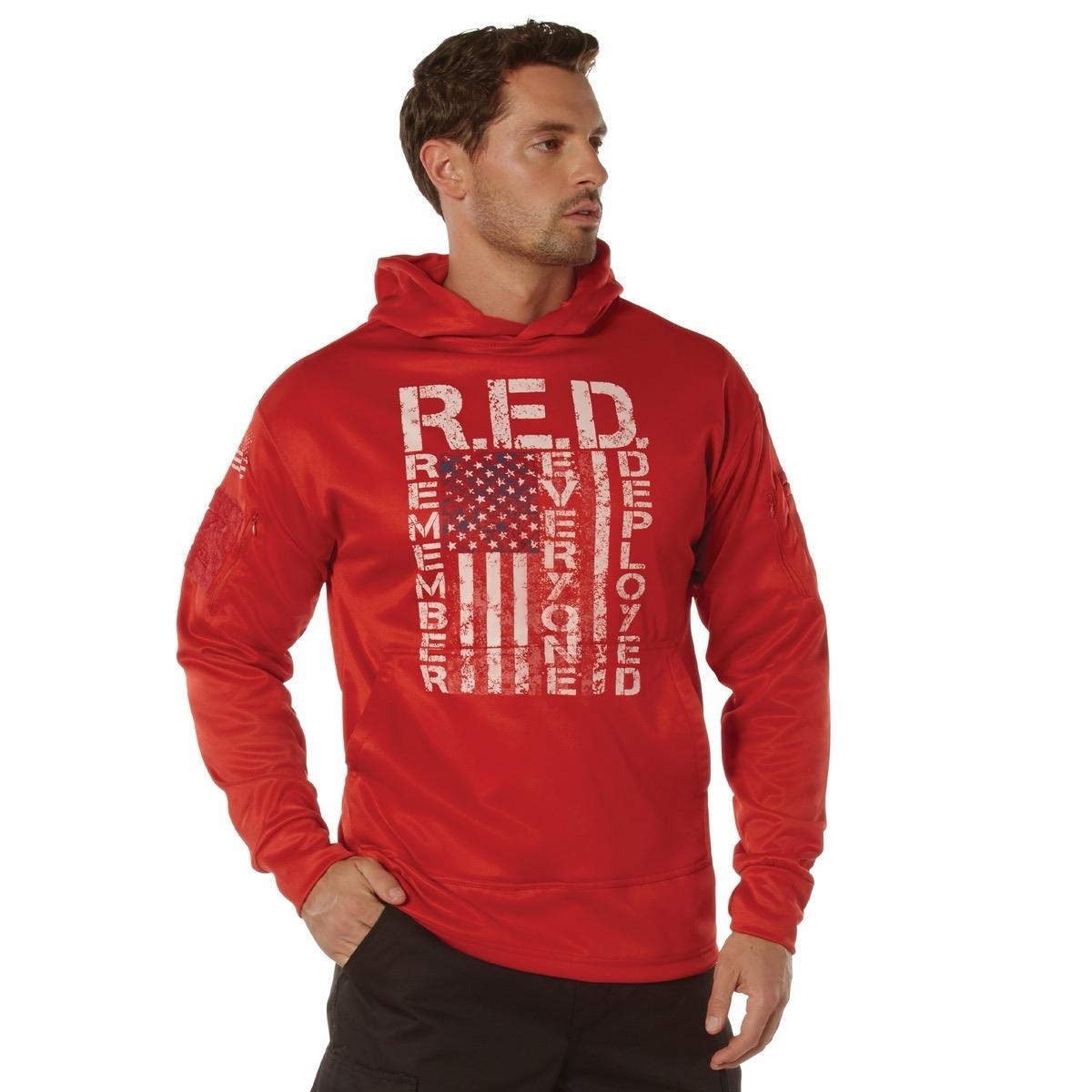 ROTHCO Concealed Carry R.E.D. Hoodie with American Flag Graphic for Men cool