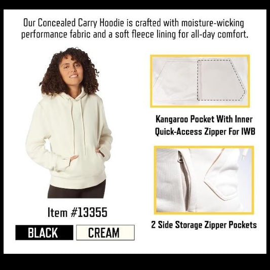 ROTHCO Women's Concealed Carry Hoodie - Long Sleeve Pullover with Moisture-Wicking Fabric and Kangaroo Pocket - Fleece, Casual