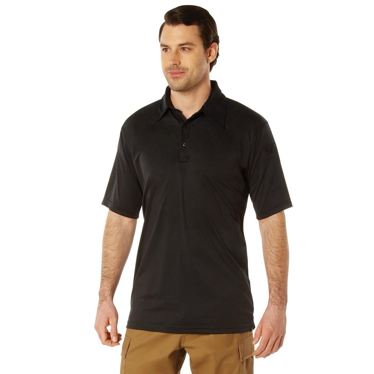 Rothco Tactical Performance Polo Shirt for Men - Moisture-Wicking Fabric, Mic Clips, Pen Pockets - Menswear, Long