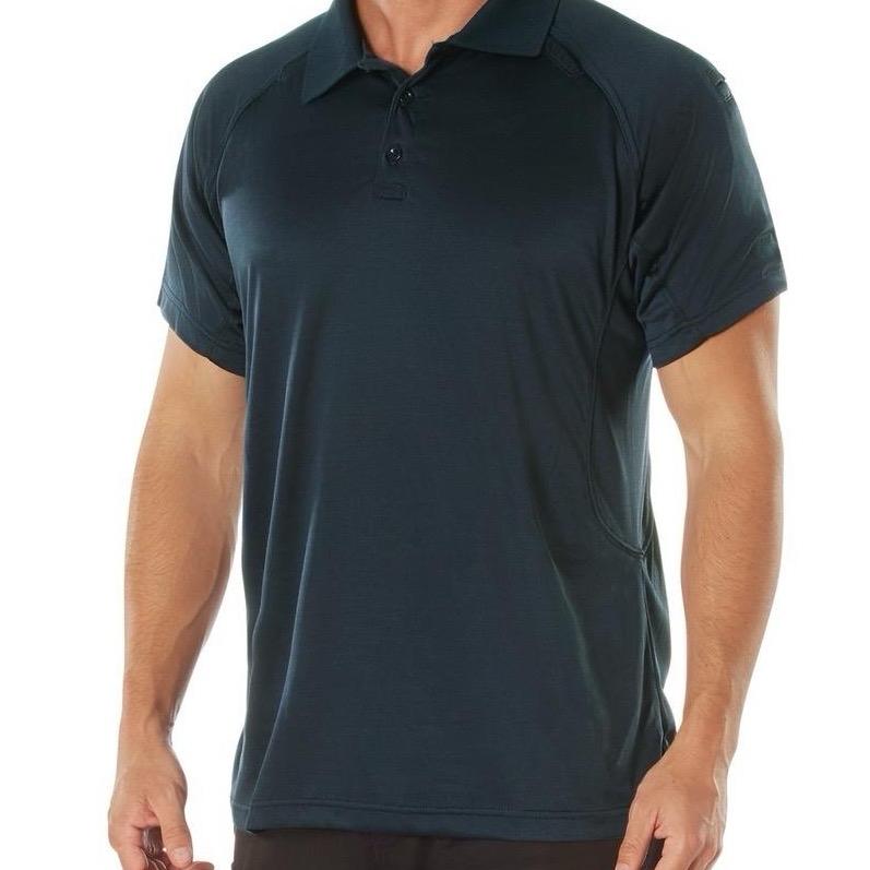 Rothco On Duty Performance Midnight Navy Blue Polo for Men - Lightweight and Durable Moisture Wicking Shirt with Gusseted Sleeves and Mic Tabs - Day, Collar Original Menswear Tactical Polo
