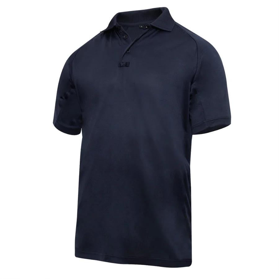 Rothco On Duty Performance Midnight Navy Blue Polo for Men - Lightweight and Durable Moisture Wicking Shirt with Gusseted Sleeves and Mic Tabs - Day, Collar Original Menswear Tactical Polo
