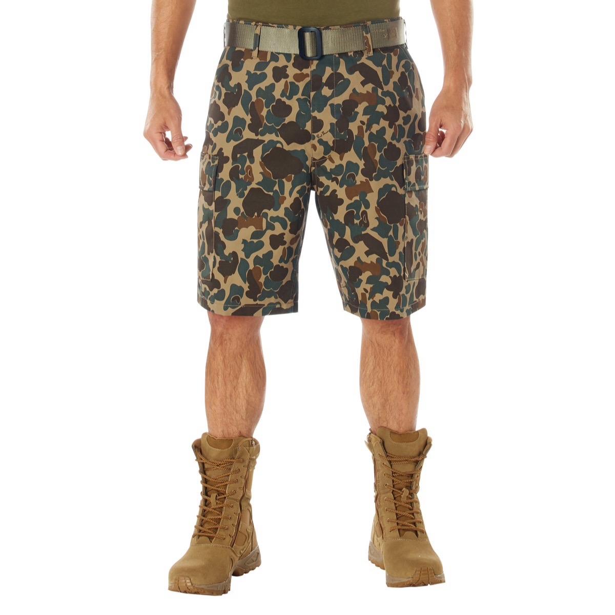 Rothco X Bear Archery Fred Bear Camo Cargo Shorts Rothco Fred Bear Camo Hunting Shorts Hiking Cargo Shorts Camping Casual Shorts  Menswear Camouflage Utility Outdoor Cargo Shorts Cotton Polyester Pockets Zipper Tropical Big And Tall Underwear