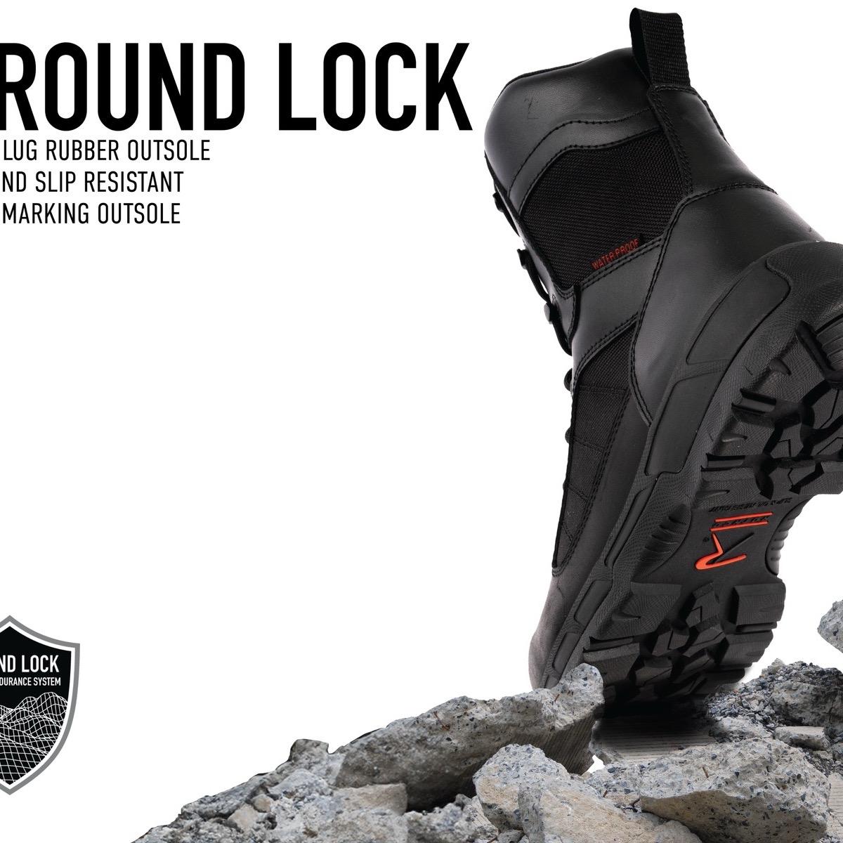 Rothco Guardian 8 Inch Tactical Boots - Black Men’s FrontLine Worker Boot with H2O Lock and Comfort Lock Fatigue Defense System - Footwear