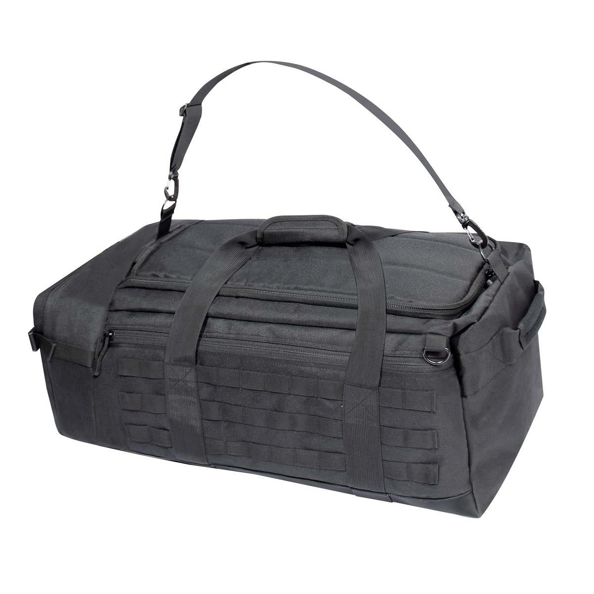 Rothco Tactical Defender Duffle Bag - Black, Camping & Military Style, Waterproof & Durable, Multiple Compartments