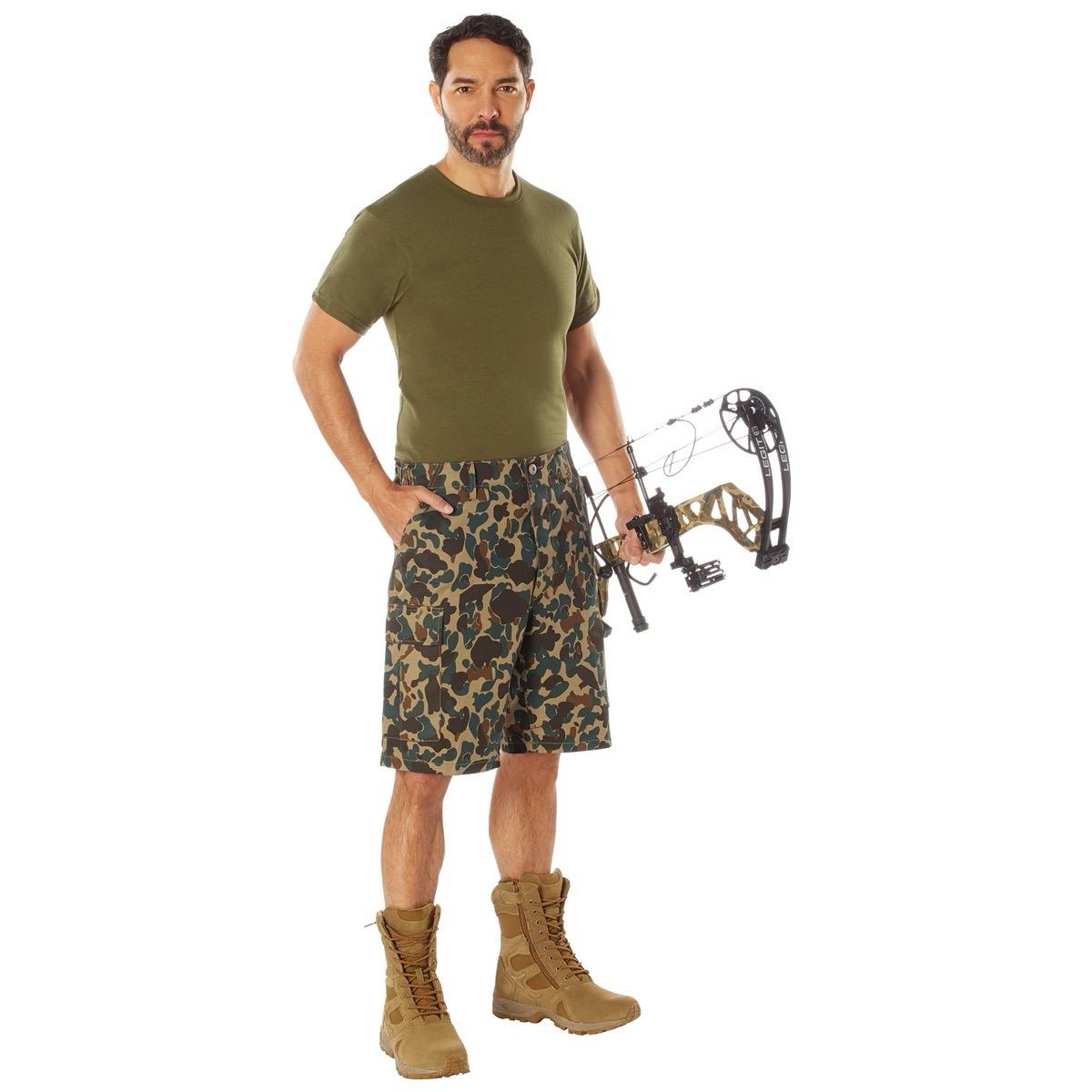 Rothco X Bear Archery Fred Bear Camo Cargo Shorts Rothco Fred Bear Camo Hunting Shorts Hiking Cargo Shorts Camping Casual Shorts  Menswear Camouflage Utility Outdoor Cargo Shorts Cotton Polyester Pockets Zipper Tropical Big And Tall Underwear