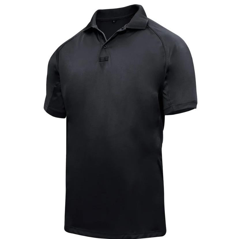 Rothco On Duty Performance Black Polo - Casual for Men - Lightweight and Durable Moisture Wicking Shirt with Gusseted Sleeves and Mic Tabs - Day, Collar Original Menswear Tactical Polo
