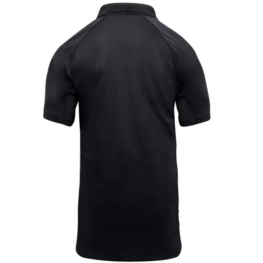 Rothco On Duty Performance Black Polo - Casual for Men - Lightweight and Durable Moisture Wicking Shirt with Gusseted Sleeves and Mic Tabs - Day, Collar Original Menswear Tactical Polo