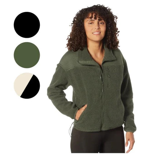 ROTHCO Women's Trailsman Sherpa Fleece Jacket - Full Zip, Wind and Cold Protection, Left Chest Zipper Pocket, Front Slash Pockets - Comfort, Casual casual coat
