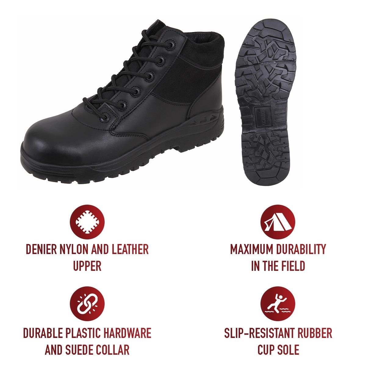 Rothco Forced Entry Composite Toe Tactical Boots - 6 Inch, Black, Available in Various Sizes -  Walking Shoes Comfort Footwear Closed Lace Rubber Leather