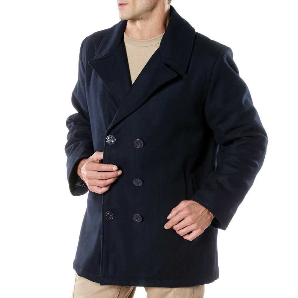 Rothco Naval Heritage Pea Coat for Men - Classic Style with Soft Wool Material and Long Sleeves Menswear Collar Jacket Longsleeves