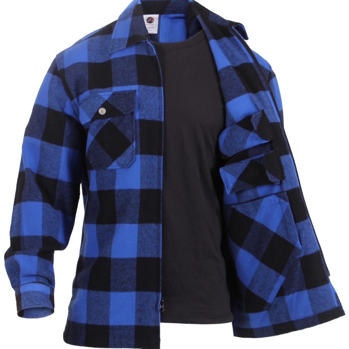 Rothco Concealed Carry Flannel Shirt Menwear Buffalo Plaid Heavyweight Casual Flannel Top, Pockets For Secure And Discreet Storage Menswear Long Sleeve Collar Longsleeves Underwear Checked Checkered