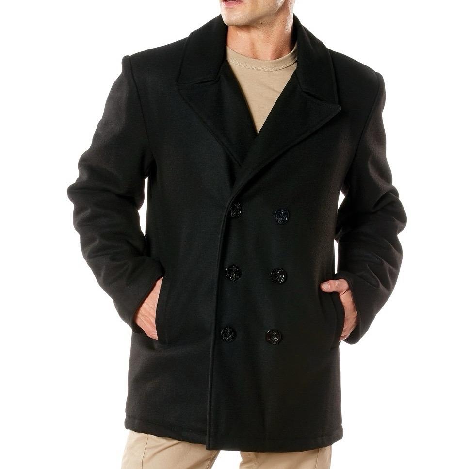 Rothco Naval Heritage Pea Coat for Men - Classic Style with Soft Wool Material and Long Sleeves