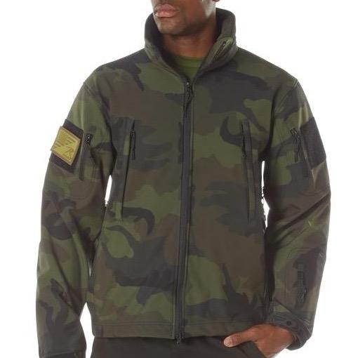 ROTHCO Men's Midnight Camo Special Ops Soft Shell Jacket - Water Resistant - Camouflage Operator Long Sleeve - Longsleeves, Underwear